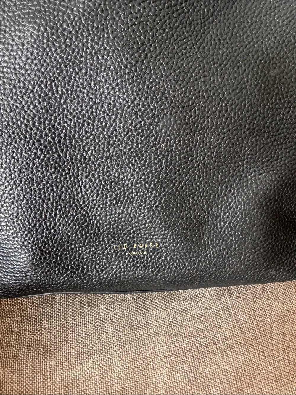 Ted Baker Candiee Black Pebbled Leather Hobo Shoulder Bag Gold Hardware